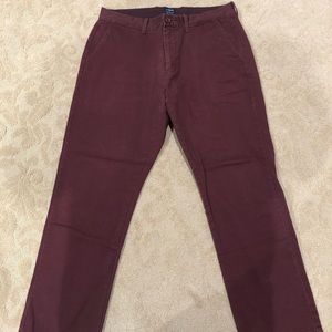 J. Crew Sutton Fit Burgundy Chino, 33x30